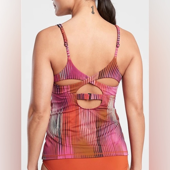 Athleta Ibiza Entwined Tankini Swimsuit Swim Top in Warm Multi Size 34B C - Picture 8 of 8